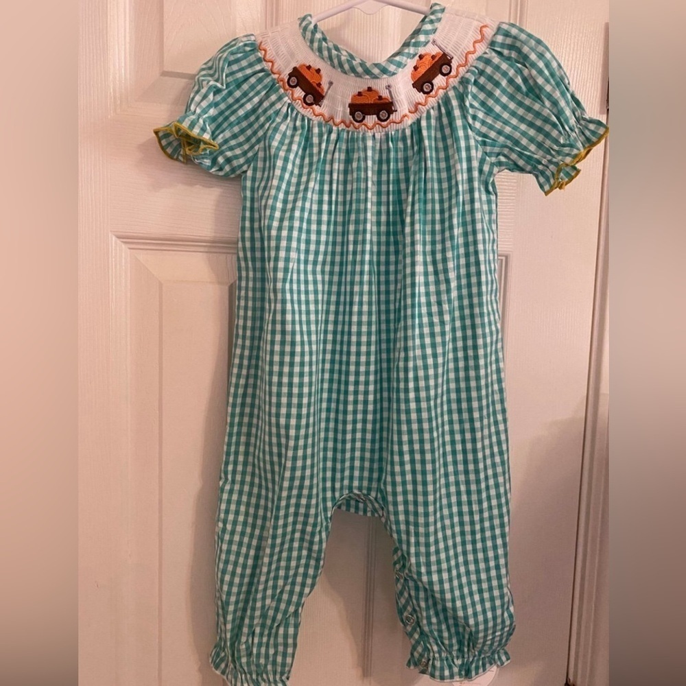 NWT Fall Smocked Bubble Romper - size 6 months
